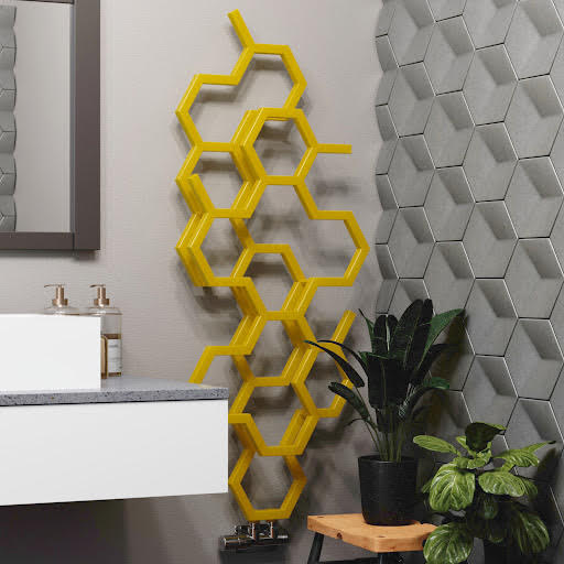 Terma Hex Mustard Designer Radiator 1220 X 486mm