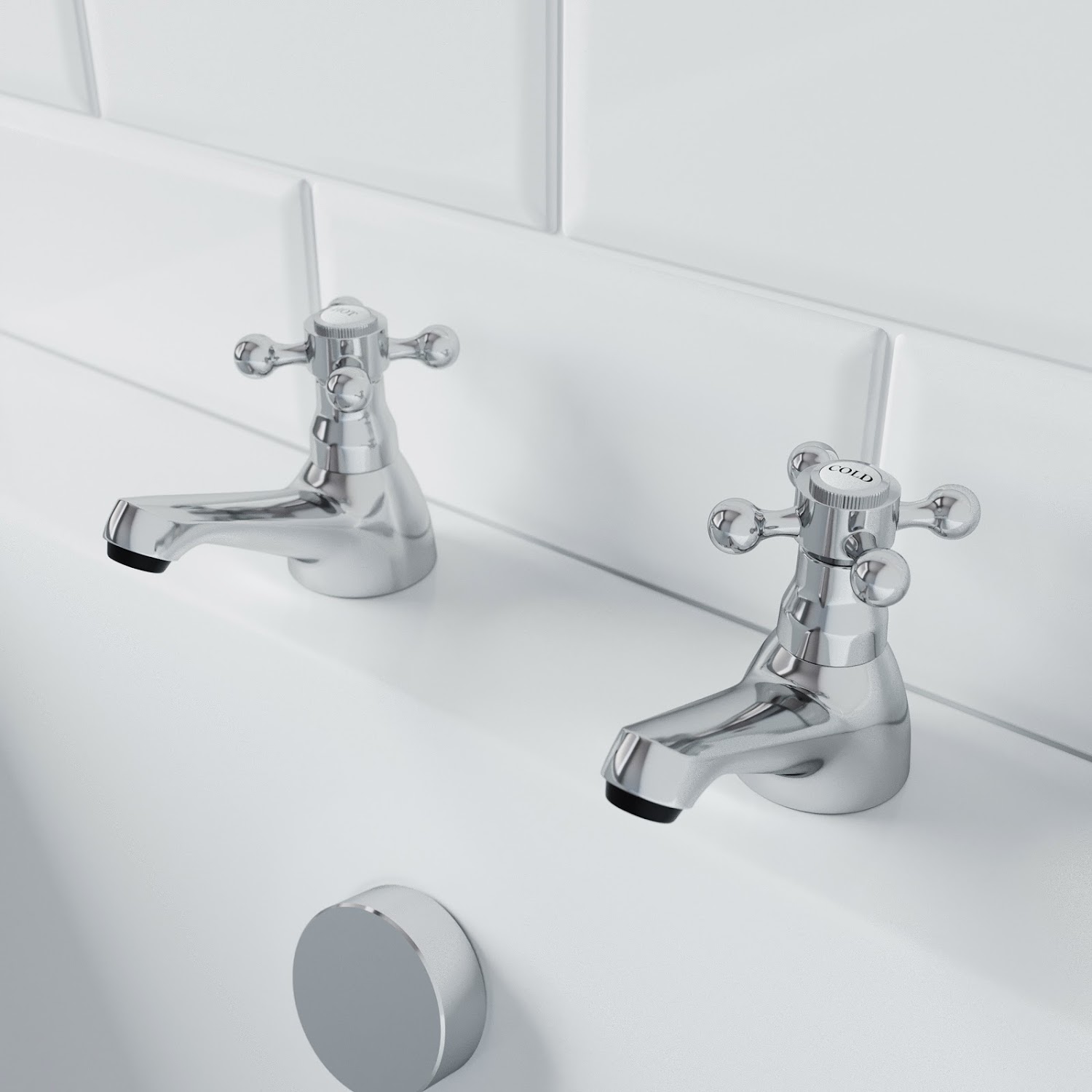 Traditional Bathroom Tap Set Mono Basin Mixer 2 TH Bath Filler Shower