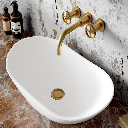 Hudson Reed Revolution Brass Wall Mounted Basin Mixer