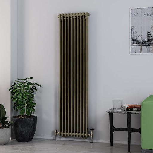 Eastlake Rivassa 1800 x 473mm Traditional 2 Column Vertical Radiator - Bronze Effect
