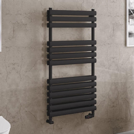 Solaro Tunstall 1200 x 600mm Double Panel Heated Towel Radiator - Matt Black