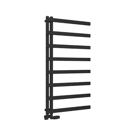 Solaro Platani 1150 x 600mm Heated Towel Radiator - Matt Black