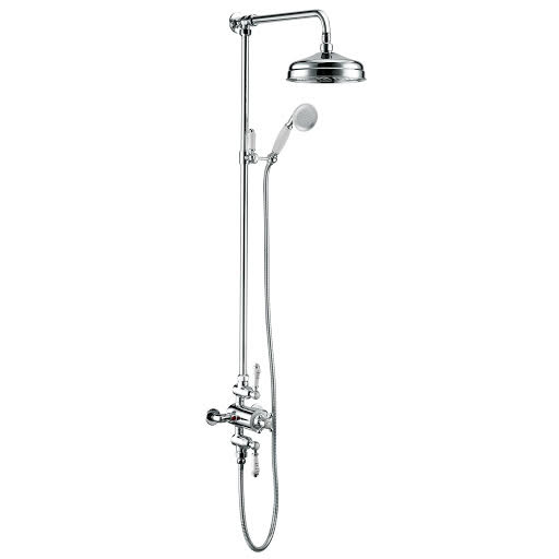 Park Lane Thermostatic Mixer Shower – Crosshead Valve with Adjustable Heads & Round Drench