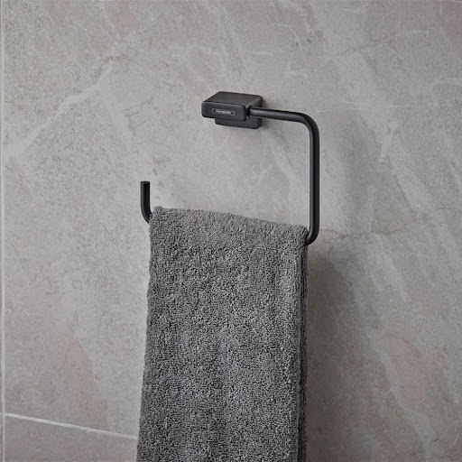 Photos - Towel Holder Hansgrohe AddStoris Towel Ring Matt Black - 41754670 HG41754670 