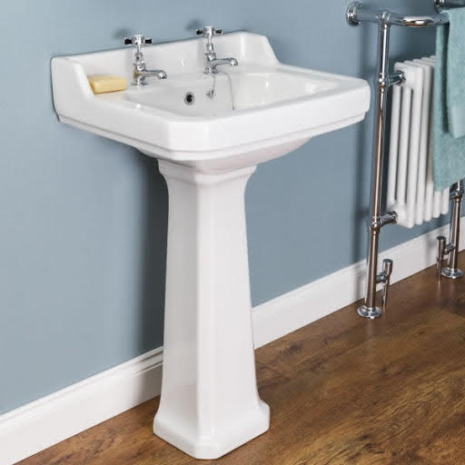 Park Lane Windsor Full Pedestal 560mm 2 Tap Hole Bathroom Basin