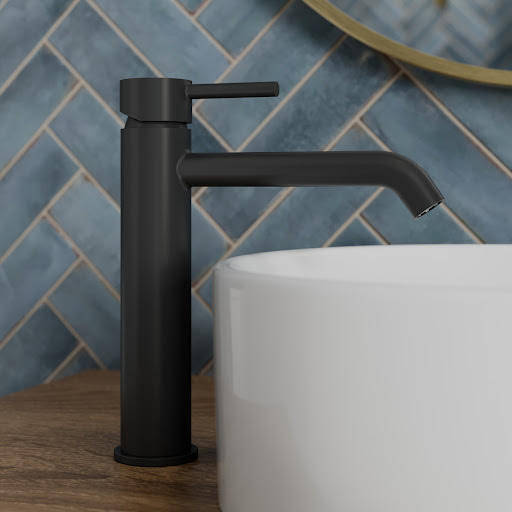 Merano Cosenza High Rise Mono Basin Mixer Tap - Black