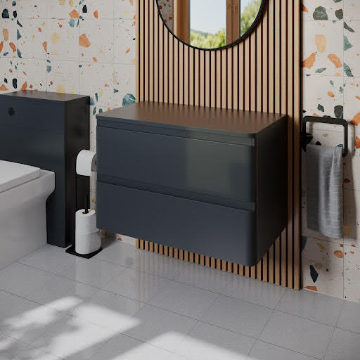Regis Forma Anthracite Grey Wall Hung Countertop Vanity Unit without Basin - 800mm