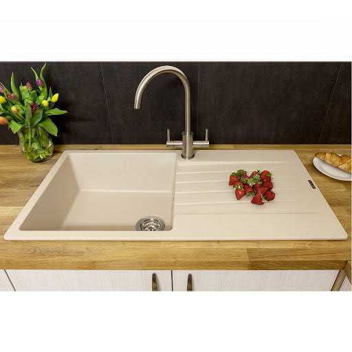 Reginox Harlem 10 Caffe Silvery Granite Inset 1.5 Kitchen Sink With Waste