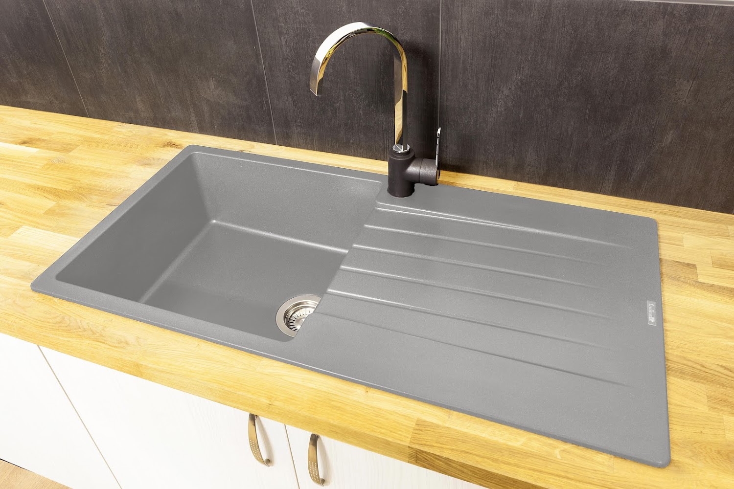 Reginox Harlem10 Kitchen Sink Single Bowl Silver Grey Granite Reversible Inset 8712465031261 Ebay