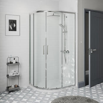 Diamond Offset Quadrant Shower Enclosure 1200 x 800mm with Tray (Left Entry) - 8mm