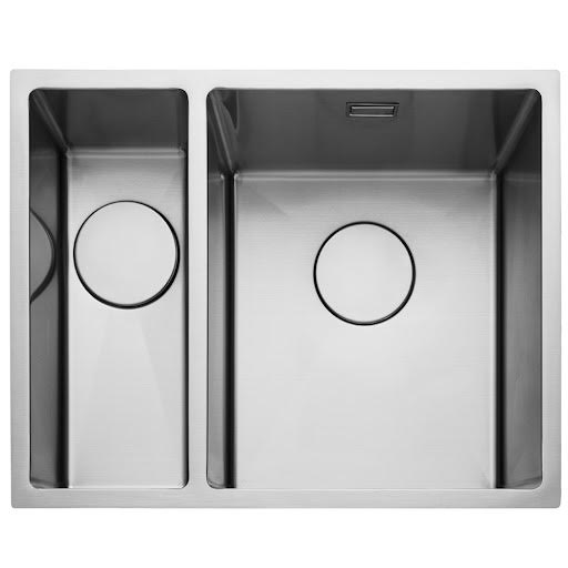 Rangemaster Kube Undermount 1.5 Bowl Stainless Steel Kitchen Sink 560 x 440mm - KUBE3416L