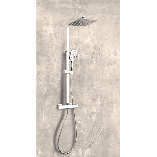 Merano Thermostatic Mixer Shower Square Cool Touch Valve with Contemporary Square Drench