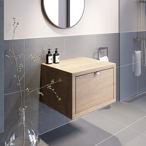 Vitusso Garda Wood Wall Hung Countertop Vanity Unit without Basin - 600mm