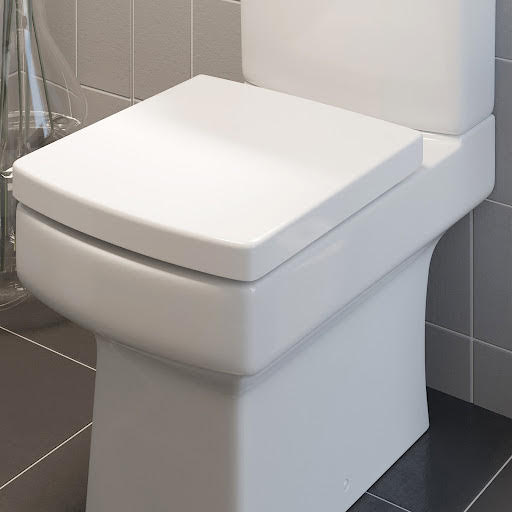 Affine Royan Soft Close White Square Toilet Seat - Top Fix