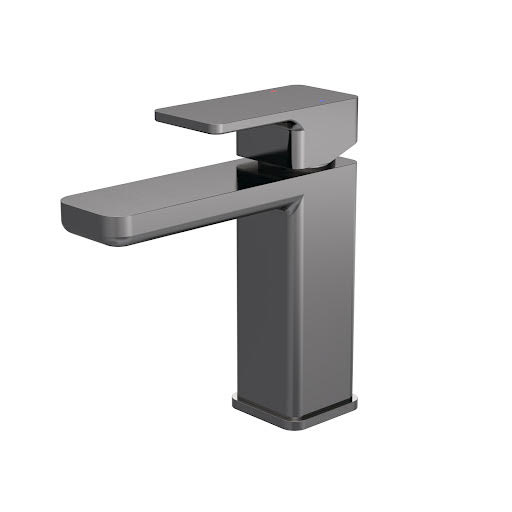 Aquari Quadro Brushed Pewter Basin Mixer Tap with Waste