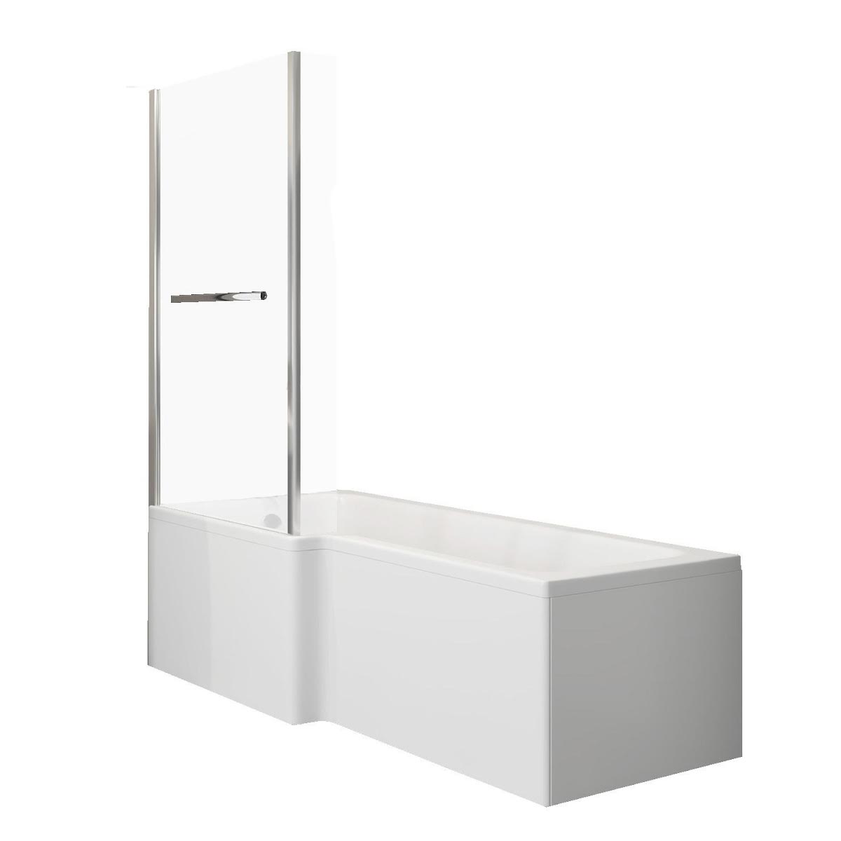 Ceramica L Shape Shower Bath Bundle 1700mm LH Screen wRail&Panels