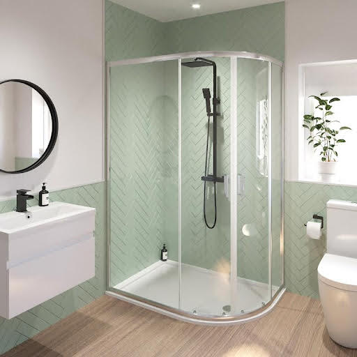 Luxura Offset Quadrant Shower Enclosure 1200 x 800mm with Non Slip Tray (Right Hand) - 6mm