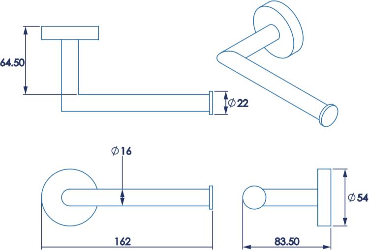 Croydex Epsom Flexi Fix Chrome Toilet Roll Holder QM481141