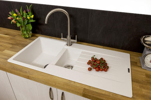 Reginox Harlem 15 Pure White Granite Inset 1.5 Kitchen Sink HARLEM 15 PW