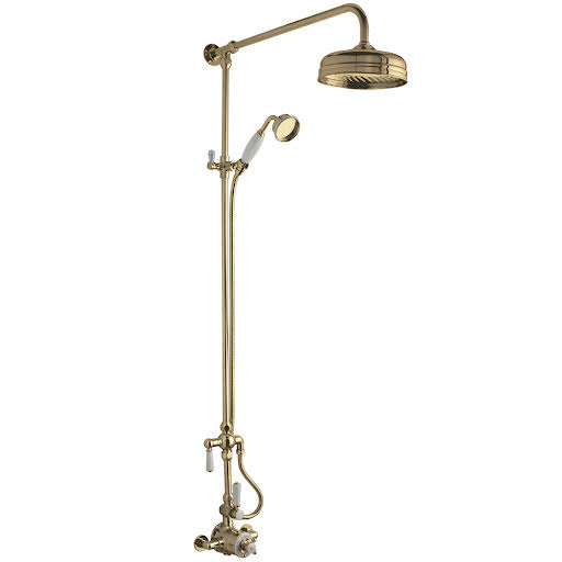 Hudson Reed Topaz Traditional Dual Thermostatic Mixer Shower - Brushed Brass
