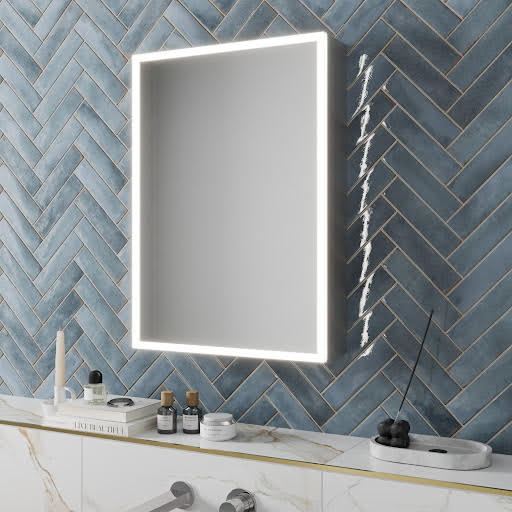 Artis Claro LED Aluminium Mirror Cabinet with Demister Pad and Shaver Socket 500x700mm - Mains Power