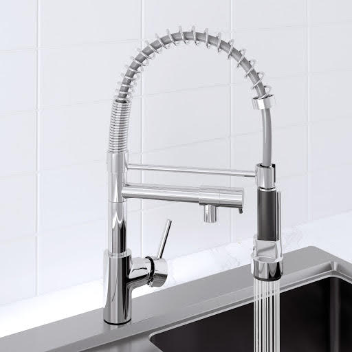 Sauber Pull Out Kitchen Tap with Dual Spray & Pot Filler - Single Lever Chrome