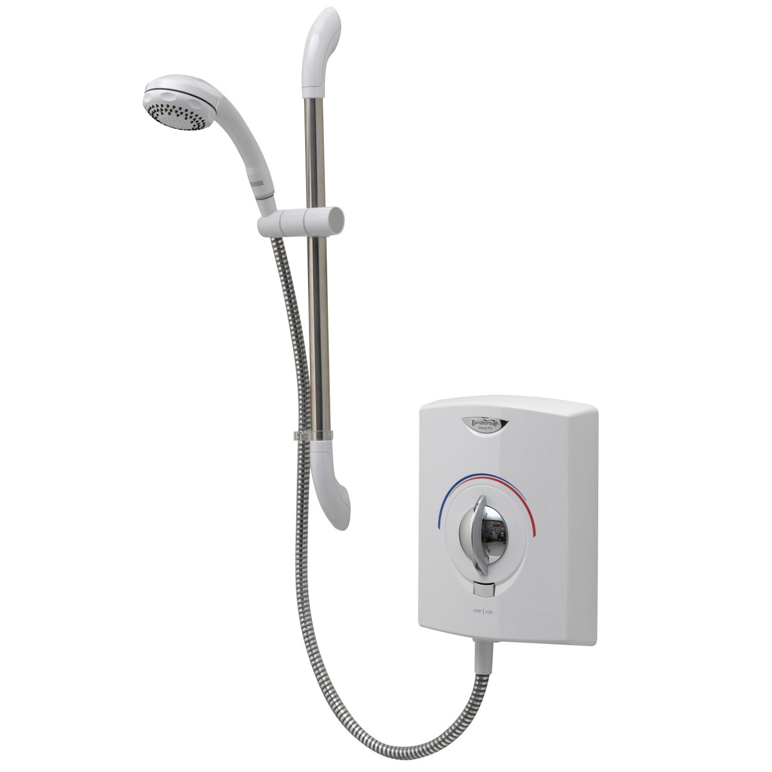 Gainsborough Stanza 8.5kw Electric Shower White & Chrome 3 Spray Modes