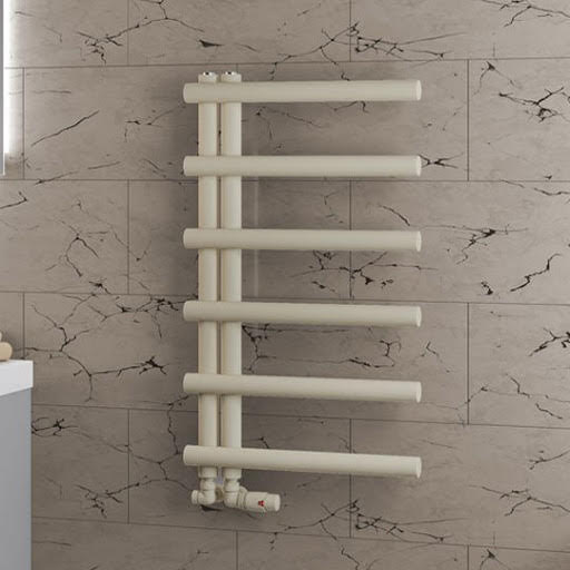 Solaro Marlow E-Style 850 x 500mm Heated Towel Radiator - Matt Cappuccino
