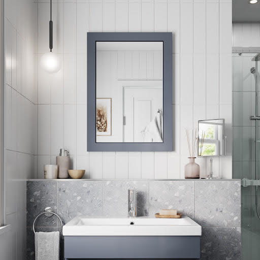 Artis Gloss Grey 500 x 700mm Framed Bathroom Mirror