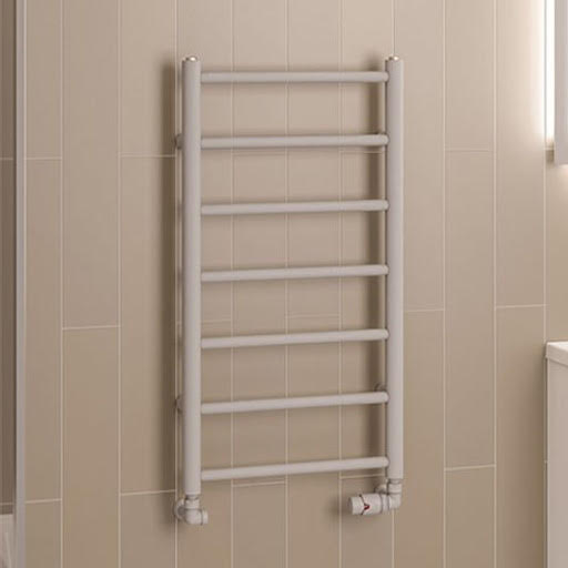 Solaro Tuscan Round Bar 800 x 500mm Heated Towel Radiator - Matt Grey