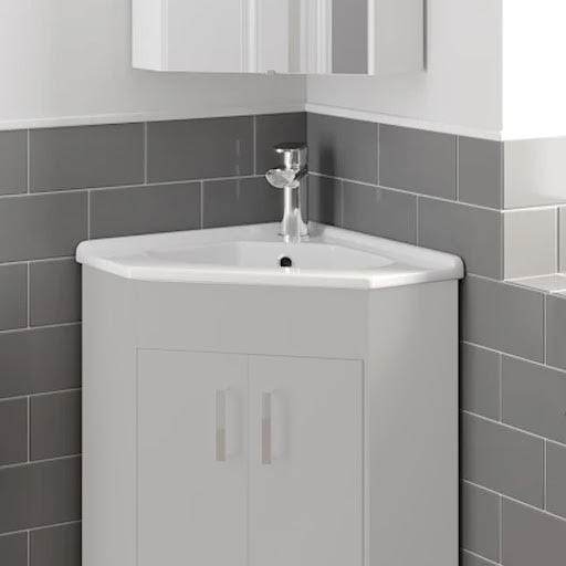 Affine White Gloss Recessed Corner Basin Only - 585mm