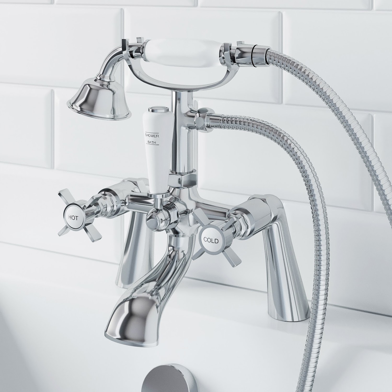Traditional Bath Shower Head Hose Basin Sink Mixer Tap Mixer Taps Set