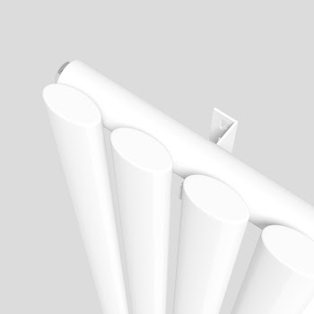 Designer Radiator Vertical White Oval Column Rads Single Panel 1800x600mm