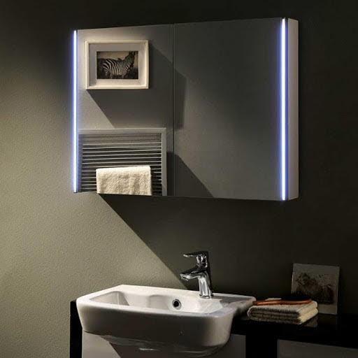 Mirrored Bathroom Cabinets With Lights And Sockets Plumbworld Mirrored Bathroom Cabinets With Lights, Bathroom Cabinet Mirror Light Shaver Socket Set