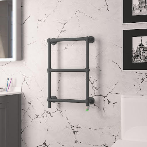 Solaro Kennet 700 x 500mm Electric Heated Towel Radiator - Matt Anthracite