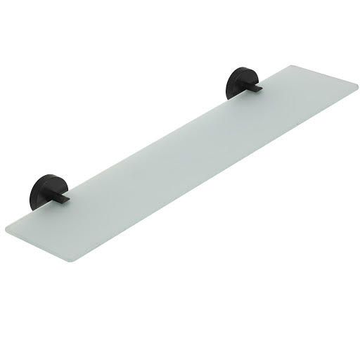 60mm x 590mm x 135.5mm Croydex Flexi-Fix Matte Black Epsom Glass Shelf