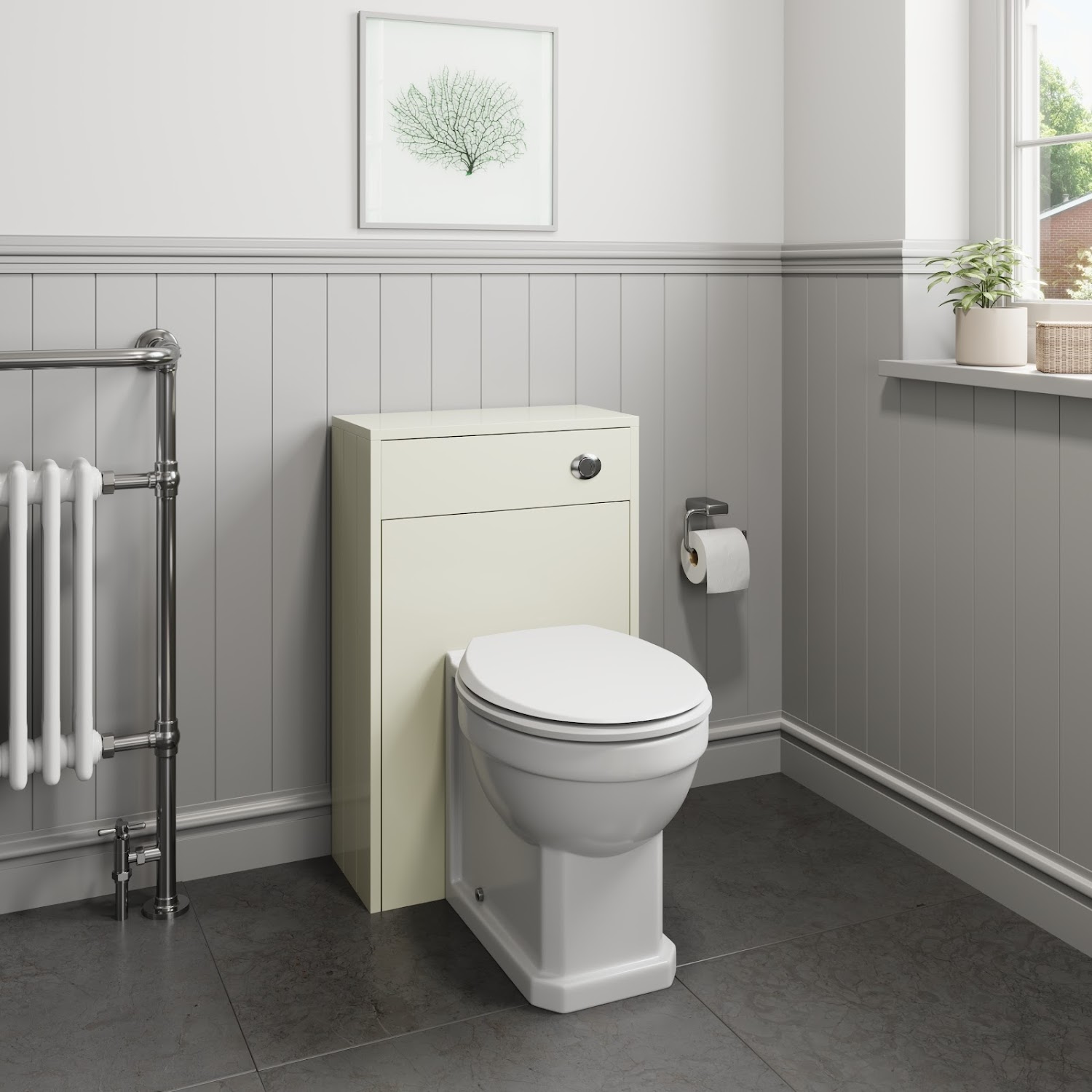 Bathroom 500x250mm Ivory Back To Wall BTW Toilet Cistern Unit Only Traditional eBay