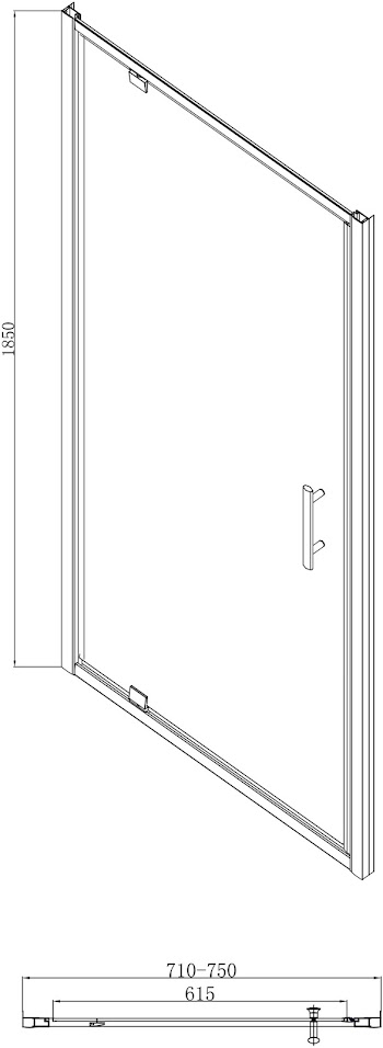 Luxura 760 x 760mm Pivot Shower Door & Side Panel - 6mm Glass