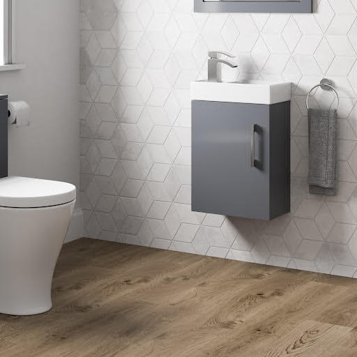 Artis Breeze Grey Gloss Wall Hung Cloakroom Vanity Unit 400mm