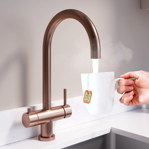 Sauber Boiling Water 3in1 Tap Curved with Tank & Filter Boiling, Hot