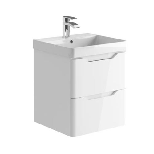 Scudo Ella White Wall Hung Vanity Unit with Basin 600mm