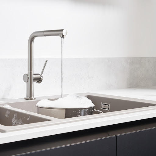 Hansgrohe Talis M54 Pull Out Kitchen Tap 270 with sBox Stainless  