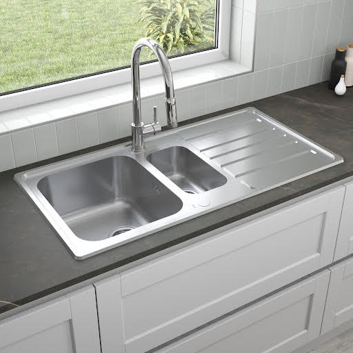 Sauber Prima Stainless Steel Inset 1.5 Bowl Kitchen Sink & Drainer