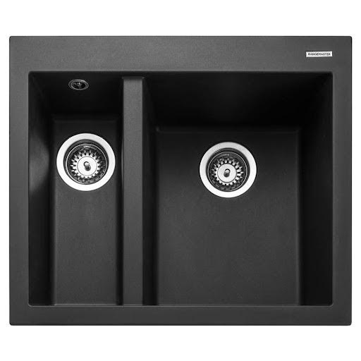 Rangemaster Oridian Inset 1.5 Bowl Granite Kitchen Sink 590 x 500mm, Black - ORI5902CH
