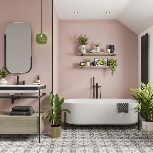 Multipanel Tile Antique Rose Bathroom Wall Panel Hydrolock 2400 x 598mm