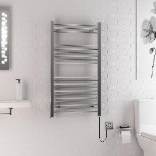 Solaro Biava Dry Element 1100 x 600mm Electric Heated Towel Radiator - Chrome
