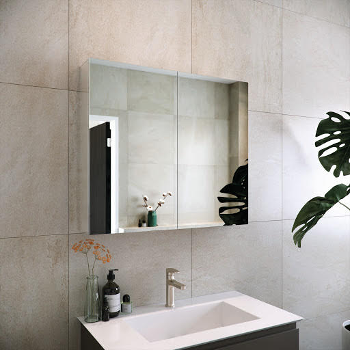 Artis 460mm Stainless Steel Wall Mounted Single Door Bathroom Mirror Cabinet Cupboard 