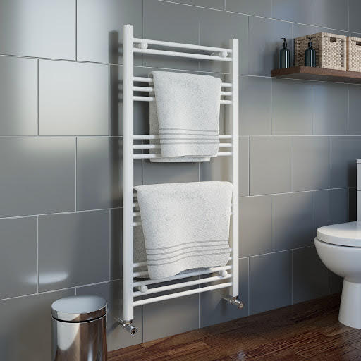 DuraTherm Heated Towel Radiator White 1200 x 600mm Flat