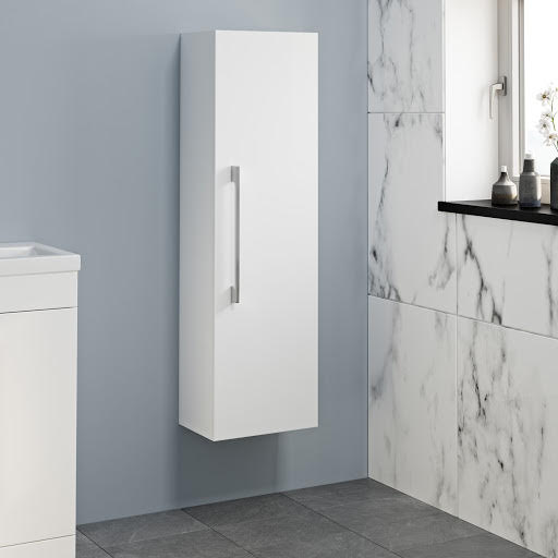 Aurora White Gloss Wall Hung Tall Bathroom 350 x 250mm
