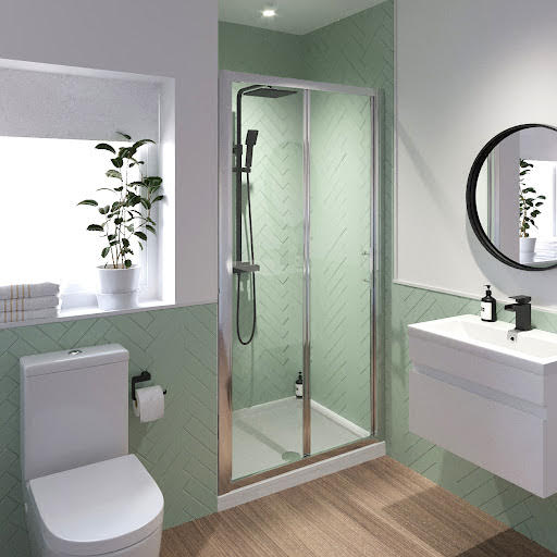 Luxura Bifold Shower Door 1000mm with 1000 x 900mm Raised Tray and Waste - 6mm